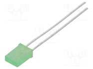 LED; rectangular; 5x2mm; green; 10÷15mcd; 146°; Front: flat; 20mA LUCKYLIGHT