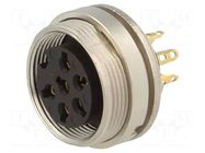 Connector: M16; socket; female; PIN: 6; 5A; 250V; soldering; IP40 LUMBERG