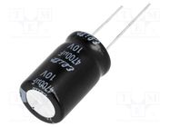 Capacitor: electrolytic; THT; 4700uF; 10VDC; Ø16x25mm; Pitch: 7.5mm Elite