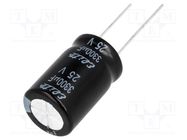 Capacitor: electrolytic; THT; 3300uF; 25VDC; Ø16x31.5mm; ±20% Elite