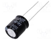 Capacitor: electrolytic; THT; 10uF; 200VDC; Ø10x12.5mm; Pitch: 5mm Elite