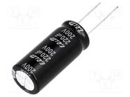 Capacitor: electrolytic; THT; 220uF; 200VDC; Ø16x35.5mm; ±20% Elite