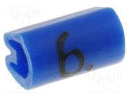 Markers; Marking: 6; 1.5÷2mm; PVC; blue; -45÷70°C; leaded 