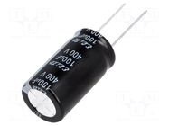 Capacitor: electrolytic; THT; 100uF; 400VDC; Ø18x31.5mm; ±20%; PF Elite