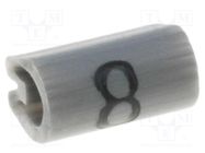 Markers; Marking: 8; 1.5÷2mm; PVC; grey; -45÷70°C; leaded 