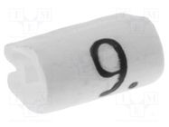 Markers; Marking: 9; 1.5÷2mm; PVC; white; -45÷70°C; leaded 