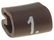 Markers; Marking: 1; 2.9÷4.7mm; PVC; brown; -45÷70°C; leaded TE Connectivity