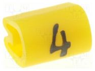 Markers; Marking: 4; 3.8÷6.3mm; PVC; yellow; -45÷70°C; leaded TE Connectivity