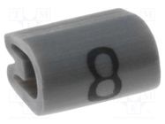 Markers; Marking: 8; 3.4÷5.7mm; PVC; grey; -45÷70°C; leaded TE Connectivity