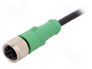 Connection lead; M12; PIN: 4; straight; 3m; plug; 250VAC; 4A; SAC PHOENIX CONTACT