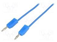 Test lead; banana plug 2mm,both sides; Len: 1m; blue 