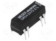 Relay: reed switch; DPST-NO; Ucoil: 24VDC; 1A; max.200VDC; 290mW MEDER