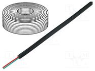 Wire: telecommunication cable; 2x28AWG; stranded; black; 100m 