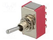 Switch: toggle; Pos: 3; 4P3T; ON-OFF-ON; 5A/125VAC; 5A/28VDC; 1000MΩ IC SWITCHES