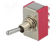 Switch: toggle; Pos: 2; 4PDT; ON-ON; 5A/125VAC; 5A/28VDC; -30÷85°C IC SWITCHES