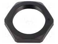 Nut; M32; polyamide; Thk: 7mm; Spanner: 41mm; black; Thread: metric HUMMEL