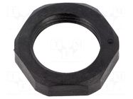Nut; M20; polyamide; Thk: 6mm; Spanner: 27mm; black; Thread: metric HUMMEL