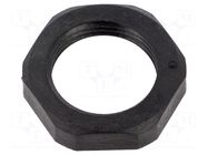 Nut; M20; polyamide; Thk: 6mm; Spanner: 27mm; black; Thread: metric HUMMEL