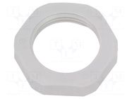 Nut; M20; polyamide; Thk: 6mm; Spanner: 27mm; grey; Thread: metric HUMMEL
