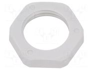 Nut; M16; polyamide; Thk: 5mm; Spanner: 17mm; grey; Thread: metric HUMMEL