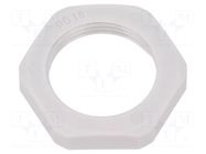 Nut; PG16; polyamide; Thk: 6mm; Spanner: 30mm; grey; Thread: PG HUMMEL
