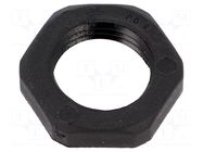 Nut; PG9; polyamide; Thk: 5mm; Spanner: 22mm; black; Thread: PG HUMMEL
