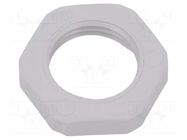 Nut; PG9; polyamide; Thk: 6.8mm; Spanner: 22mm; grey; Thread: PG HUMMEL