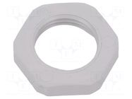 Nut; PG9; polyamide; Thk: 6.8mm; Spanner: 22mm; grey; Thread: PG HUMMEL