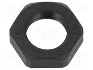 Nut; PG7; polyamide; Thk: 5mm; Spanner: 19mm; black; -40÷100°C HUMMEL