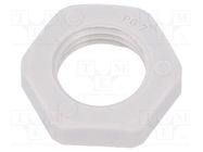 Nut; PG7; polyamide; Thk: 5mm; Spanner: 19mm; grey; -40÷100°C HUMMEL