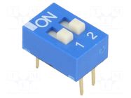 Switch: DIP-SWITCH; Poles number: 2; ON-OFF; 0.025A/24VDC; Pos: 2/2 ECE