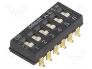 Switch: DIP-SWITCH; Poles number: 6; ON-OFF; 0.025A/24VDC; Pos: 2 OMRON Electronic Components