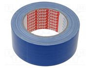 Tape: fixing; W: 50mm; L: 50m; Thk: 0.26mm; natural caoutchouc; blue TESA