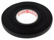 Tape: textile; W: 9mm; L: 25m; Thk: 0.3mm; Automotive; black; 105°C TESA