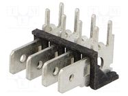 Terminal: spade terminal strip; 6.4mm; 0.8mm; THT; steel; tinned KEYSTONE