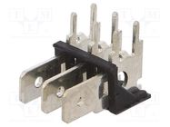 Terminal: spade terminal strip; 6.4mm; 0.8mm; THT; steel; tinned KEYSTONE