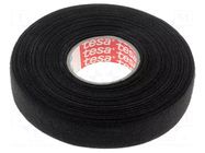 Tape: textile; W: 19mm; L: 25m; Thk: 0.3mm; Automotive; black; 105°C TESA