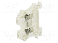 Splice terminal: rail; 2.5mm2; ways: 1; terminals: 2; white; TS35 