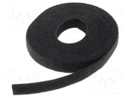 Hook and loop fastener; L: 5m; W: 12.5mm; black; -40÷85°C; TEXTIE HELLERMANNTYTON