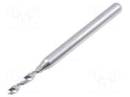 Drill bit; Ø: 1.95mm; L: 38.2mm; tungsten carbide; 1/8"; 3.175mm KEMMER PRAEZISION