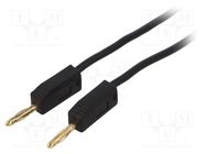 Test lead; banana plug 2mm,both sides; Len: 0.5m; black 