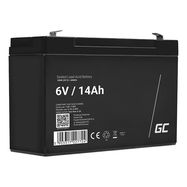 Maintenance-free AGM VRLA Green Cell AGM34 6V 14Ah Battery (for alarm system, cash register, toy), Green Cell