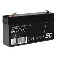 Maintenance-free AGM VRLA Battery Green Cell AGM13 6V 1.3Ah (for alarm system, cash register, toy), Green Cell