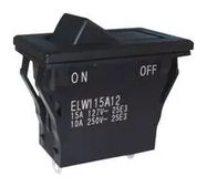 ROCKER SW, SPST, 15A/127V, PANEL/SNAP-IN