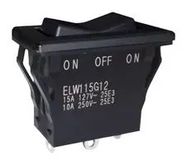 ROCKER SW, SPDT, 15A/127V, PANEL/SNAP-IN