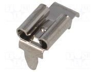 Terminal: flat; 5.2mm; 0.5mm; female; THT; brass; tinned; angled 90° KEYSTONE