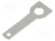 Terminal: flat; 2.8mm; 0.5mm; male; M2,5; screw; brass; tinned KEYSTONE