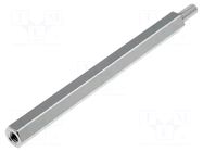 Screwed spacer sleeve; 60mm; Int.thread: M3; Ext.thread: M3; brass DREMEC