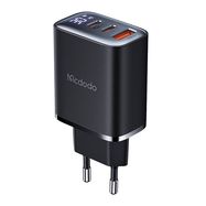 Mcdodo CH-2180 2xUSB-C + USB-A, 30W mains charger with display (black), Mcdodo