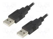 Cable; USB 2.0; USB A plug,both sides; 3m; black; Core: Cu BQ CABLE